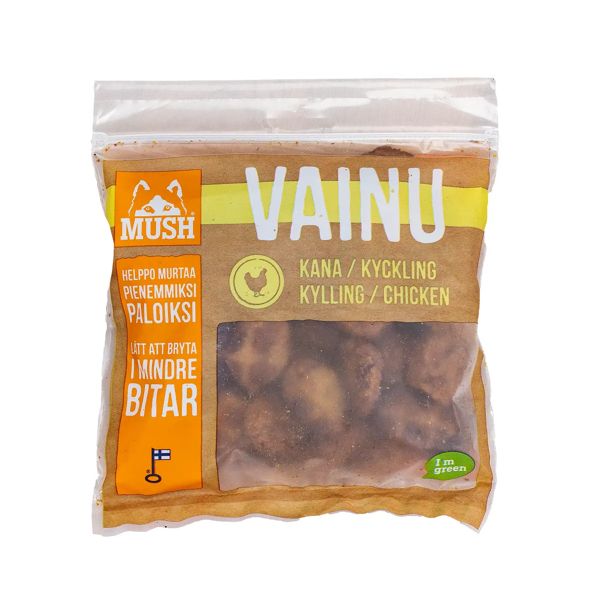 MUSH VAINU Træningsgodbidder Kylling 150 g - sunde frysetørrede hundesnacks UDGÅET